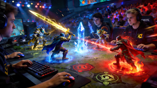 DOTA2 团战释放技能的赛场画面