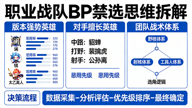 职业战队 BP 禁选界面思维拆解图